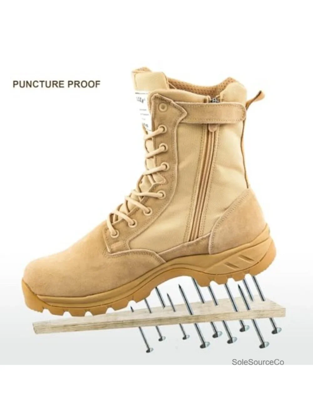 Men's Military Tactical Work Boots Side Zipper Puncture Resistant Desert Combat